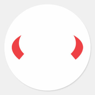 Sticker Rond icône des cornes de diable rouge