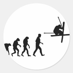 Sticker Rond icône d'évolution de ski