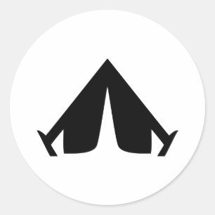 Sticker Rond icône en forme de camping