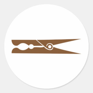 Sticker Rond icône en tissu en bois