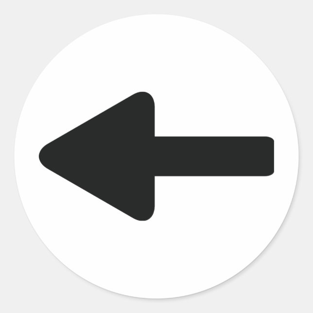 Sticker Rond icône flèche gauche (Devant)