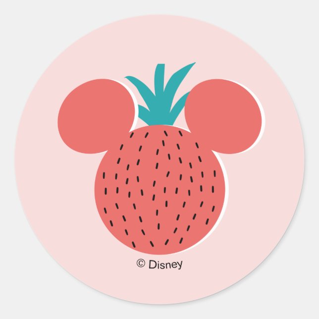 Sticker Rond Icône fraise Mickey (Devant)