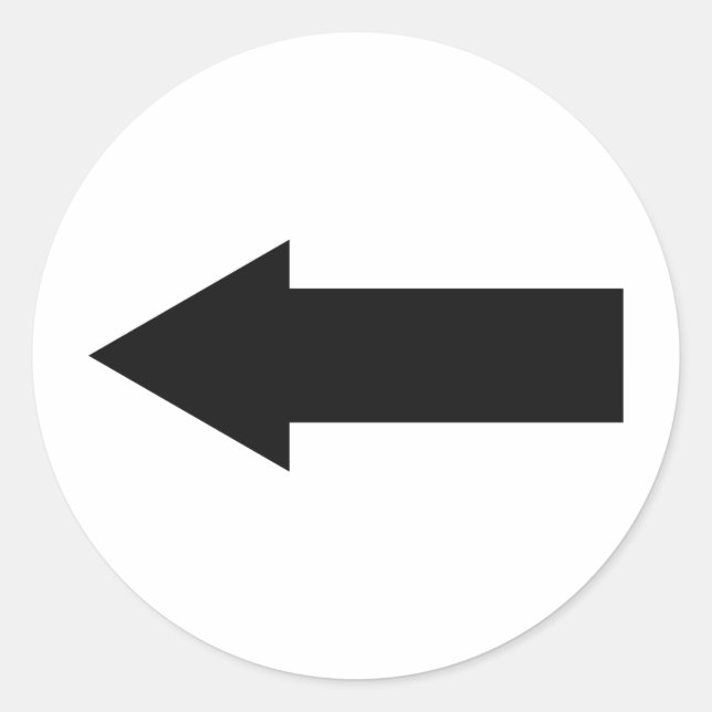 Sticker Rond icône gauche de la flèche noire (Devant)