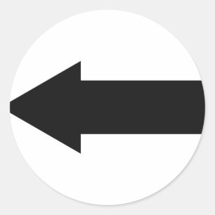 Sticker Rond icône gauche de la flèche noire