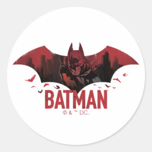 Sticker Rond Icône gotham de Batman Crimson