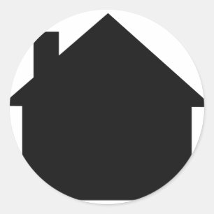 Sticker Rond icône maison noire