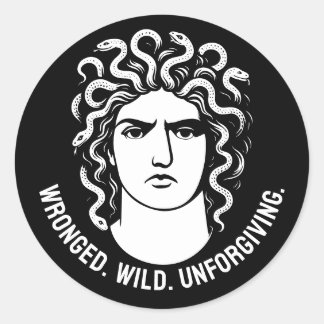 Sticker Rond Icône Medusa féministe