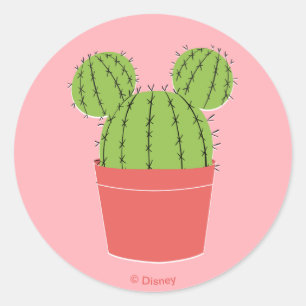 Sticker Rond Icône Mickey Mouse Cactus