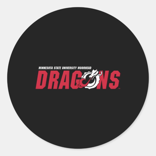 Sticker Rond Icône Minnesota State Moorhead Dragons (Devant)