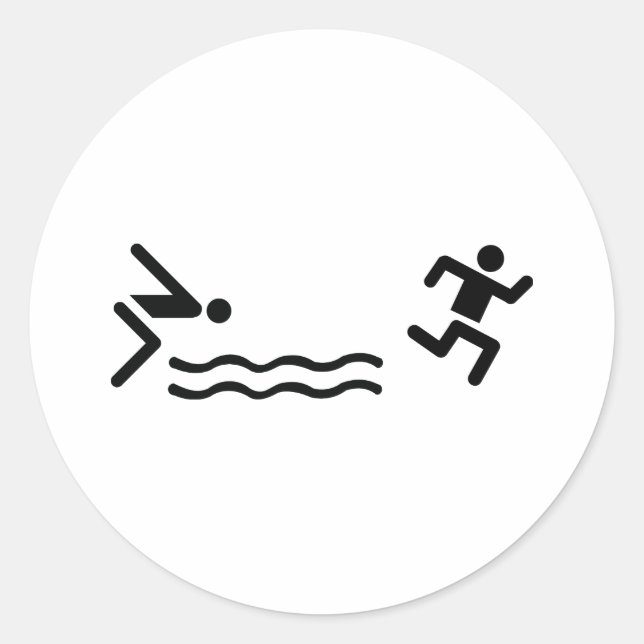 Sticker Rond icône noire aquathlon (Devant)
