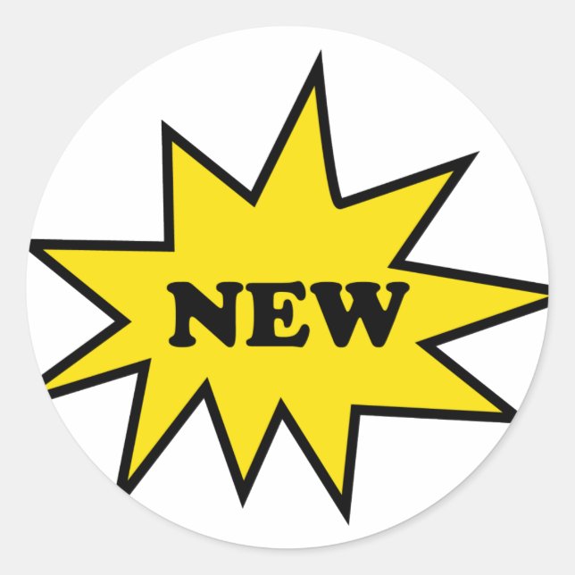 Sticker Rond Icône Nouveau produit (Devant)