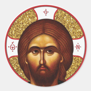 Sticker Rond Icône orthodoxe du Saint-Jésus-Christ