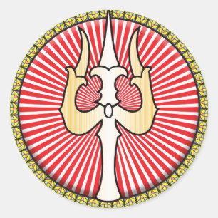 Sticker Rond Icône Shiva Trident
