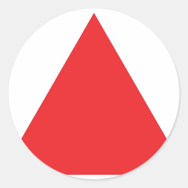 Sticker Rond icône triangle rouge (Devant)