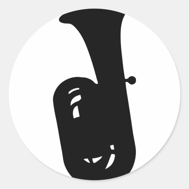 Sticker Rond icône tuba noir (Devant)