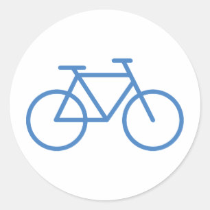 Sticker Rond icône vélo bleu vélo vélo