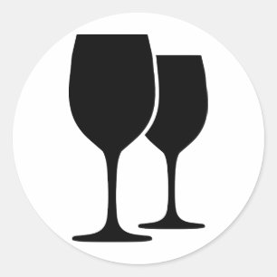 Sticker Rond icône verres à vin