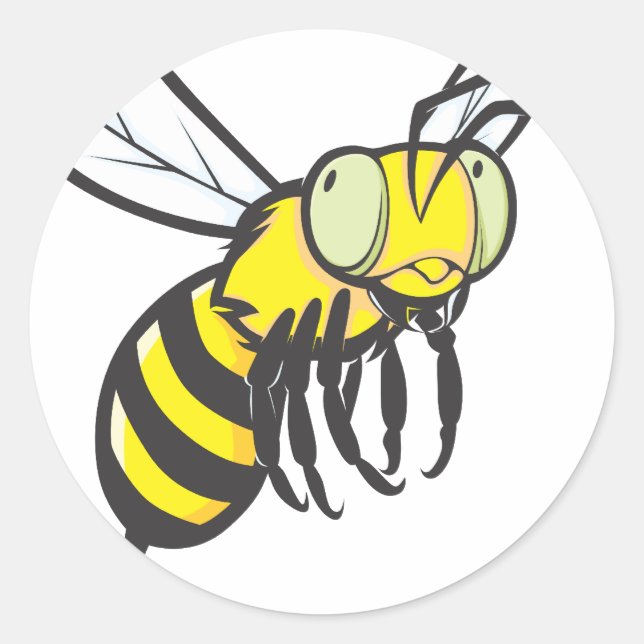 Sticker Rond Icône volante d'abeille (Devant)