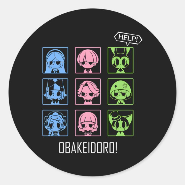Sticker Rond Icônes Obakeidoro De Hus Couleur En Jeu (Devant)