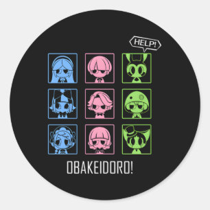 Sticker Rond Icônes Obakeidoro De Hus Couleur En Jeu