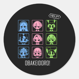 Sticker Rond Icônes Obakeidoro De Hus Couleur En Jeu