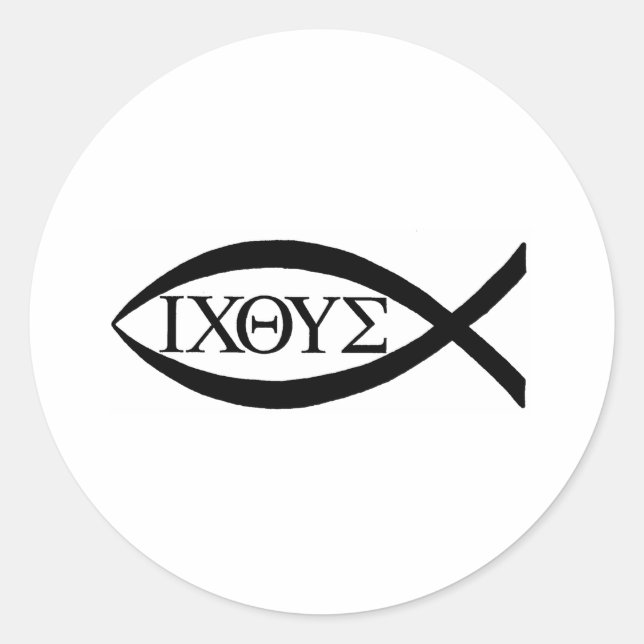 STICKER ROND ICTHUS (Devant)