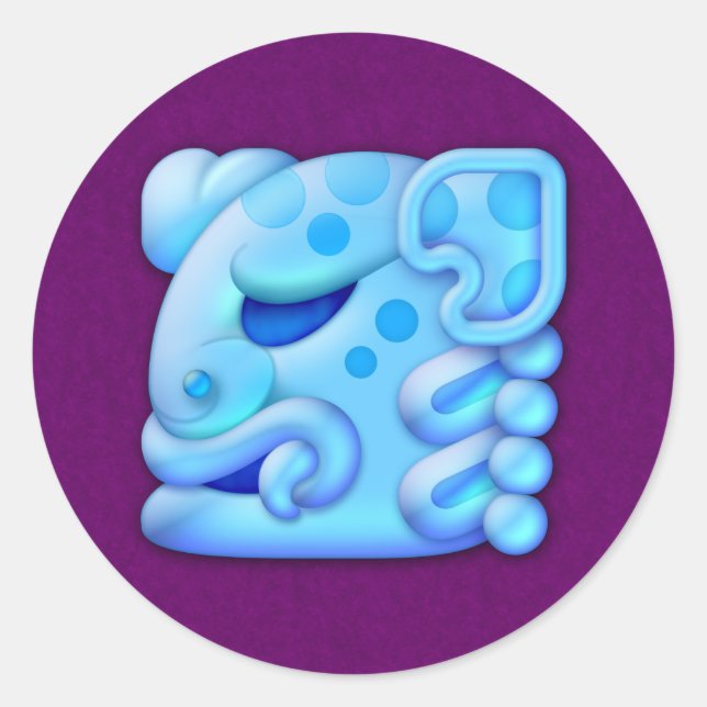 Sticker Rond Icy Maya tête animale (Devant)