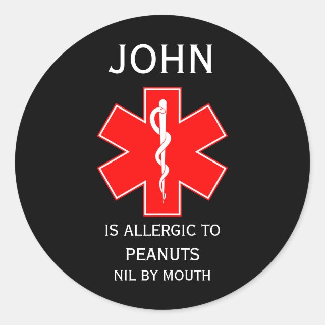 Sticker Rond ID d'alerte Médicale Allergie Médicale au lait (Devant)