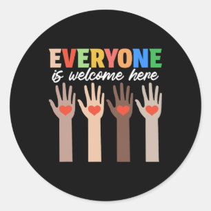 Sticker Rond Idaho Enseignant Tout Le Monde Est Bienvenue Ici H