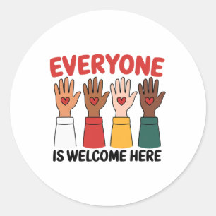 Sticker Rond Idaho Enseignant Tout Le Monde Est Bienvenue Ici L