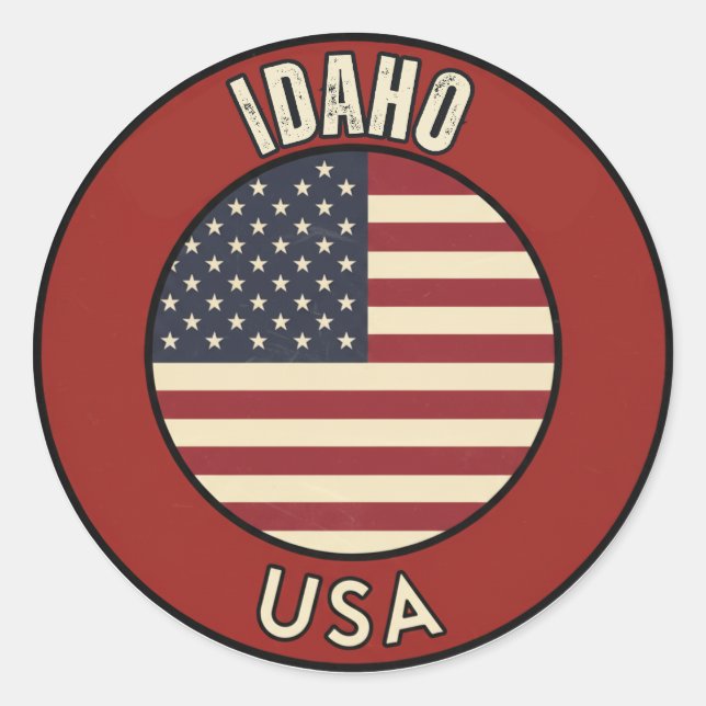 Sticker Rond Idaho United States (Devant)