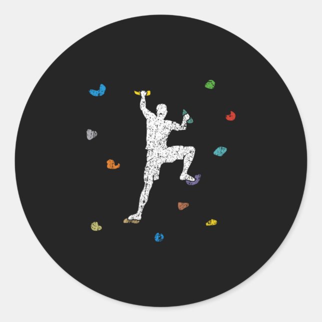 Sticker Rond Idée Cadeau de l'grimpeur murale (Devant)
