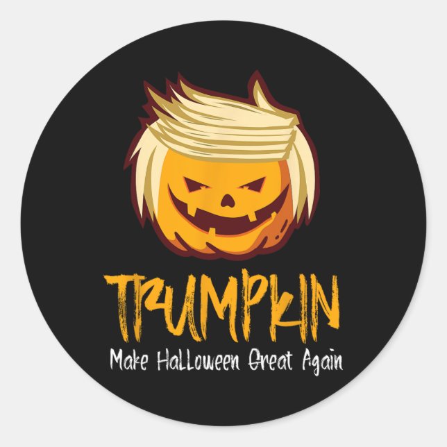 Sticker Rond Idée cadeau de l'Halloween amusant Donald Trump Co (Devant)