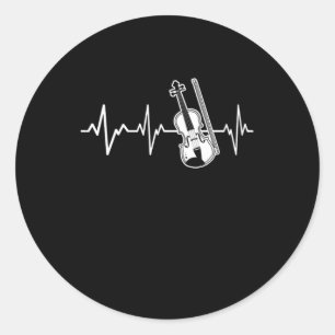 Sticker Rond Idée classique violoniste de coeur de violon