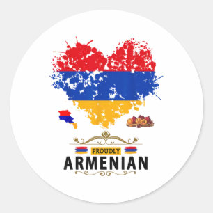Sticker Rond Idée D'Un Drapeau Arménien Pour Enfants République