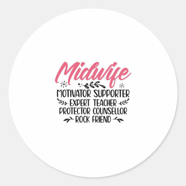 Sticker Rond Idées Cadeaux Midwids | Interfemme obstétricienne  (Devant)