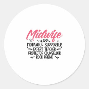 Sticker Rond Idées Cadeaux Midwids   Interfemme obstétricienne 