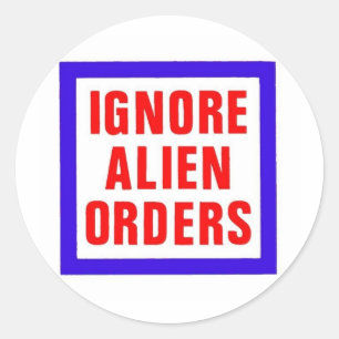 Sticker Rond Ignorer les commandes Aliens