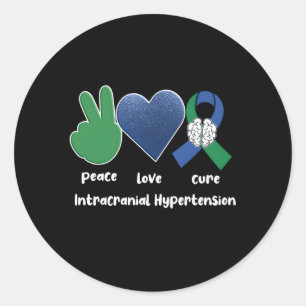 Sticker Rond Iih Warrior Green Ribbon Survivant Pseudotumor Cer