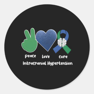 Sticker Rond Iih Warrior Green Ribbon Survivant Pseudotumor Cer