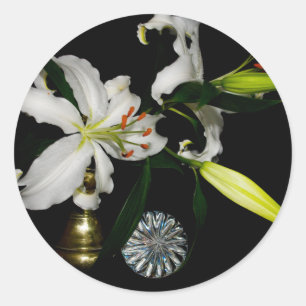 Sticker Rond Iirsh Design - Collection de laiton et de fleurs