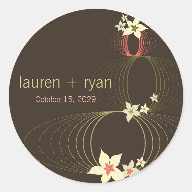 Sticker Rond Ikebana Frangipani Mariage de fleurs tropicales ro (Devant)