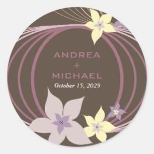 Sticker Rond Ikebana Frangipani Mariage de fleurs tropicales vi