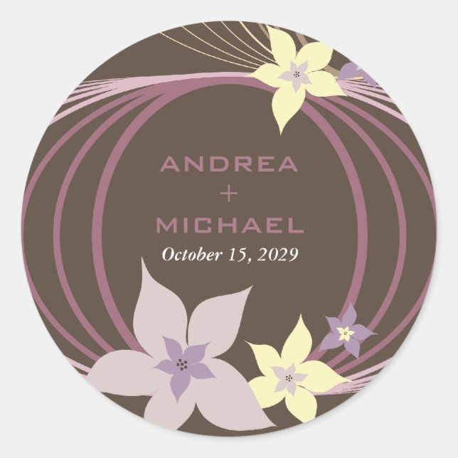 Sticker Rond Ikebana Frangipani Mariage de fleurs tropicales vi (Devant)