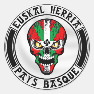 Sticker Rond Ikurriña skull