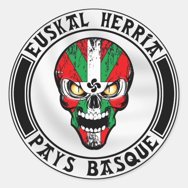 Sticker Rond Ikurriña skull (Devant)