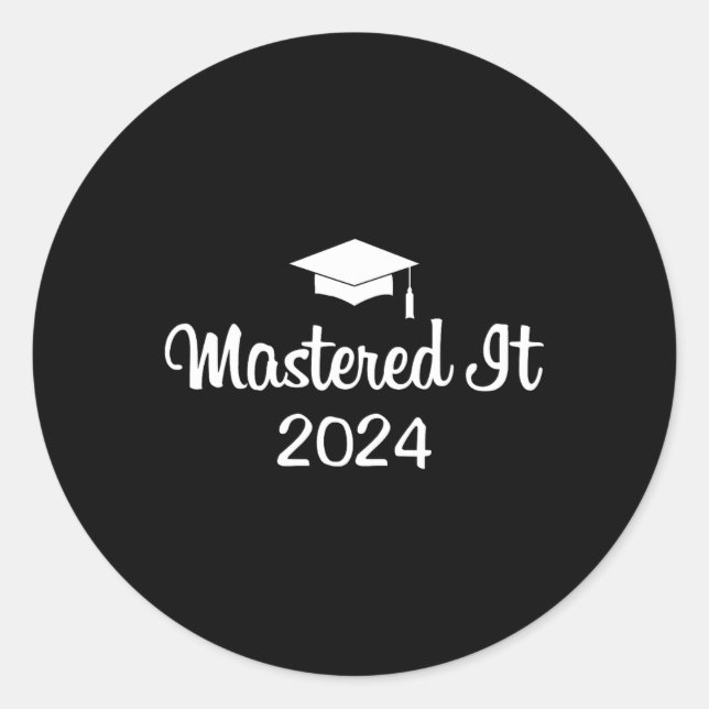 Sticker Rond Il 2024 Masters Diplômé Mba (Devant)