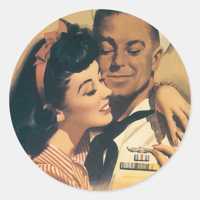 Sticker Rond "Il A Fait Du Bénévolat Pour Le Service Sous-Marin (Devant)