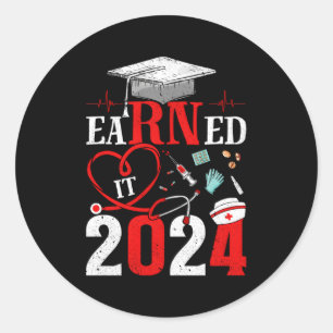 Sticker Rond Il A Gagné 2024 Pour Les Diplômes D'Infirmière Ou 