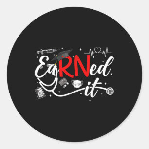 Sticker Rond Il A Gagné 2025 Pour Un Diplôme En Infirmière Rn O